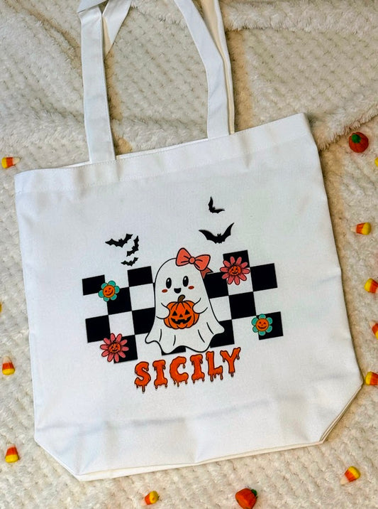 Personalized Halloween Trick-Or-Treat Tote Bags